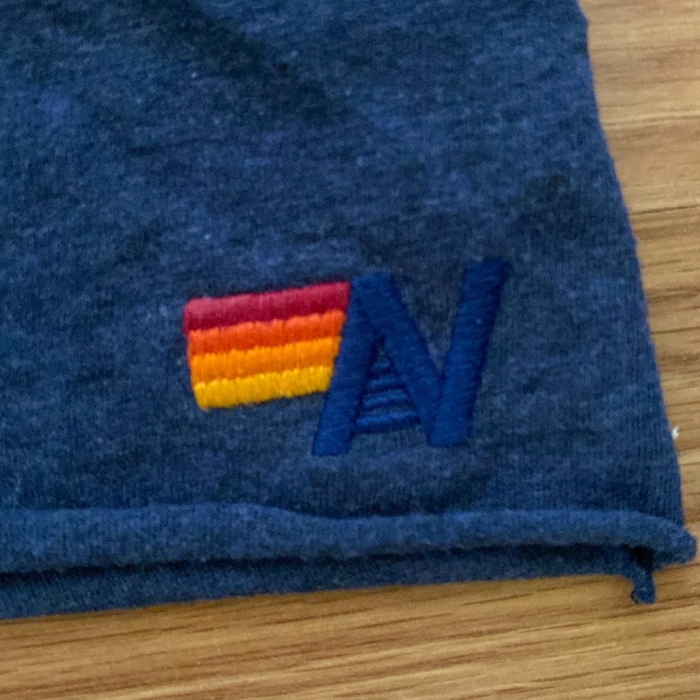 ❤️ Aviator Nation Smiley Face Rainbow Tee Blue Size Small - Picture 5 of 9